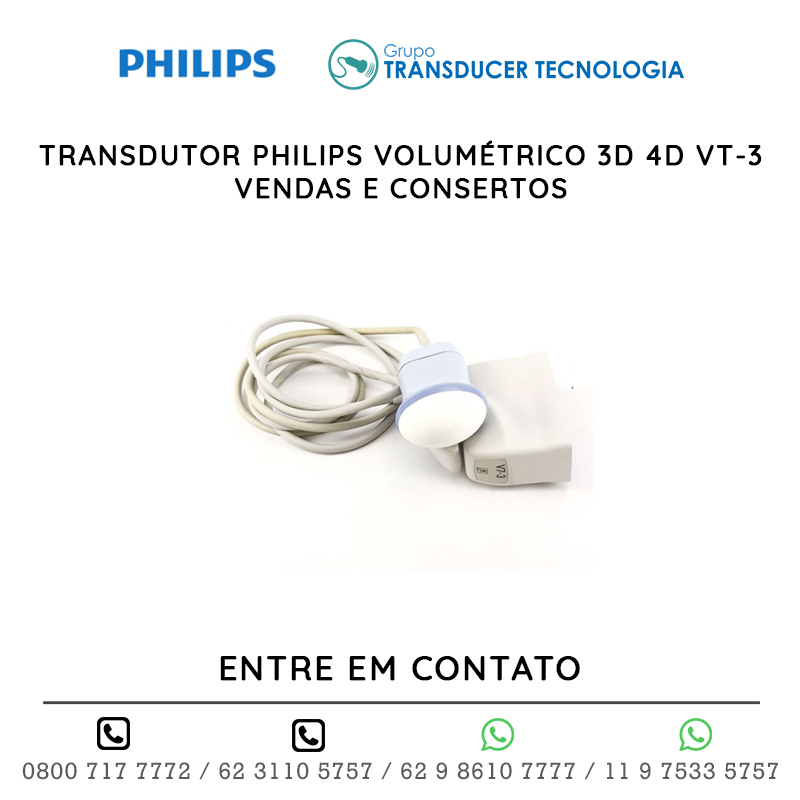 TRANSDUTOR PHILIPS VOLUMÉTRICO 3D 4D VT 3 VENDAS E CONSERTOS