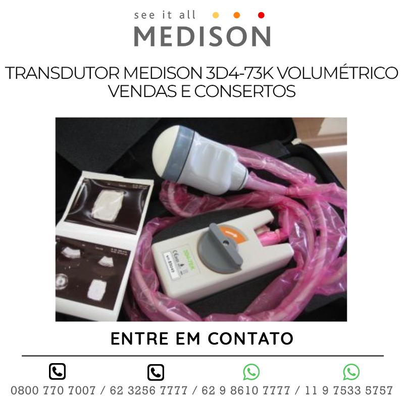 TRANSDUTOR MEDISON 3D4 73K VOLUMÉTRICO VENDAS E CONSERTOS